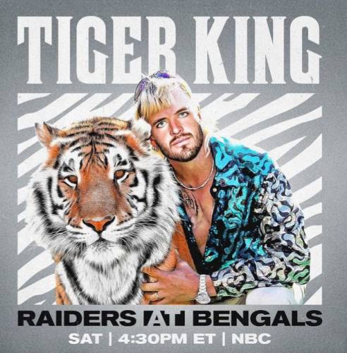 NFL football meme Derek Carr Tiger King Raiders Bengals