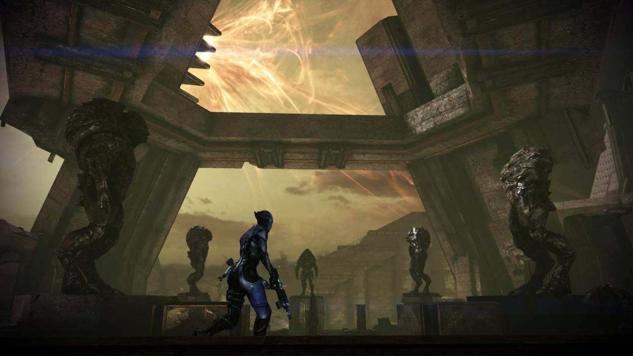 Mass Effect 3 Legendary Liara Tuchanka krogan statues