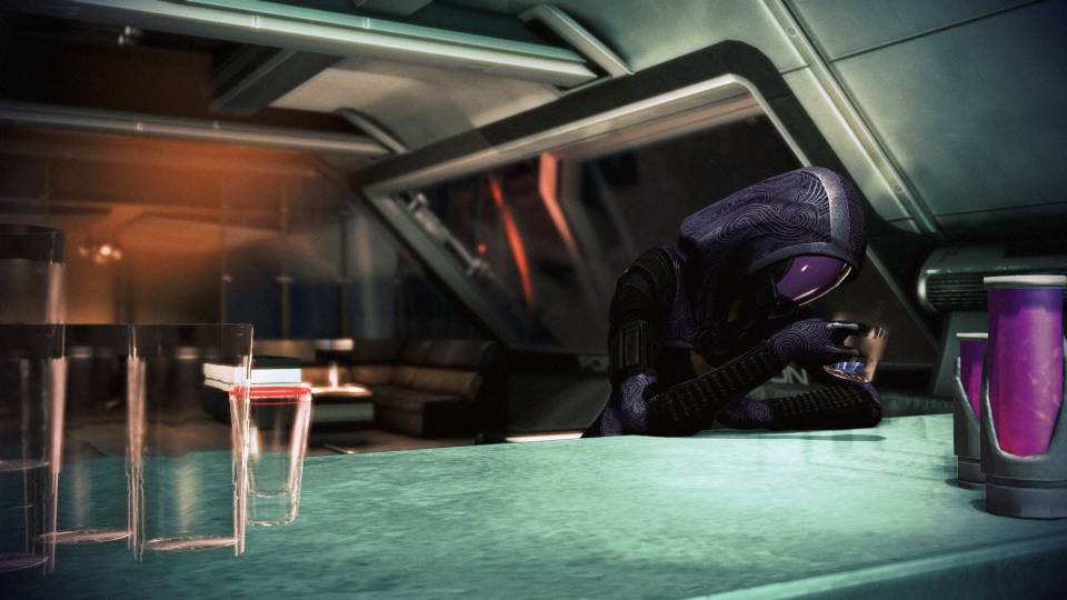 Mass Effect 3 Legendary Tali Normandy bar drunk