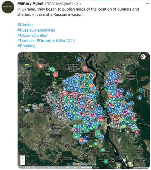 Twitter Ukraine Russia bunkers shelters