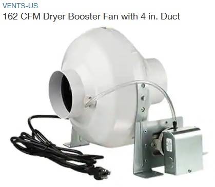 Home Depot Vents US 4 inch dryer booster fan