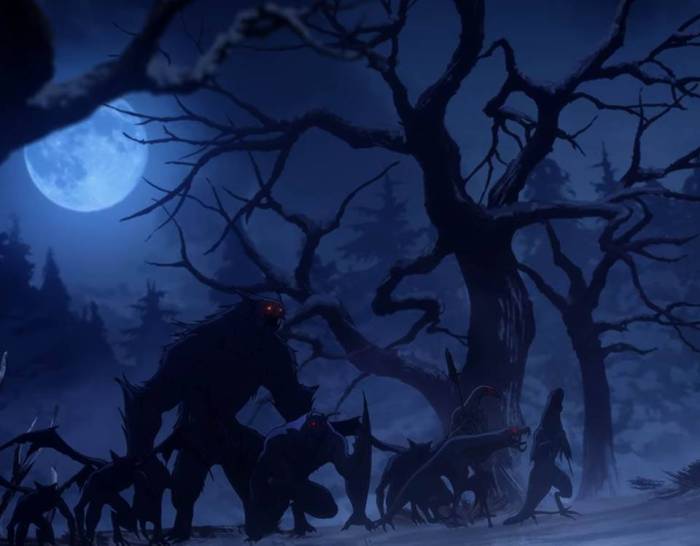 Castlevania forest night full moon demons