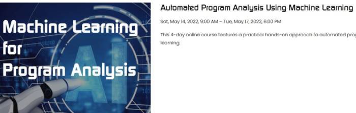 Machine learning for program analysis training cansecwest