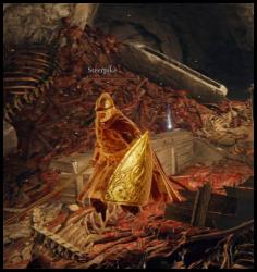Elden Ring cave corpse pile scythe coffins
