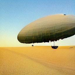 dall-e mini neural network airship desert