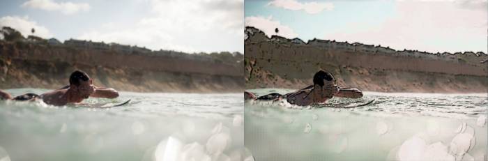 Autoencoder deep learning Keras posterize surfer