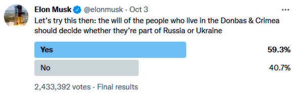 Elon Musk Twitter Crimea Russia Ukraine vote