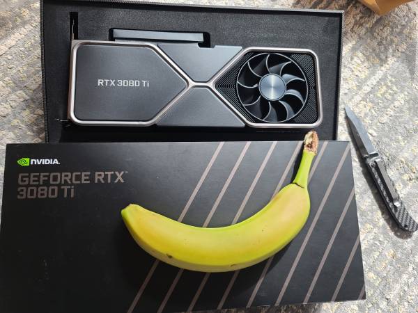 NVidia RTX 3080TI founders edition banana for scale