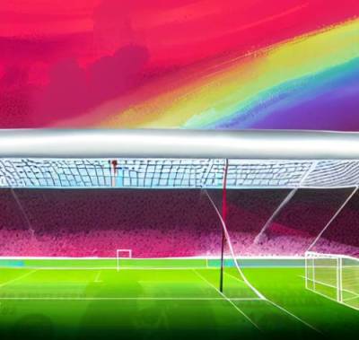 Qatar World Cup stadium rainbow stable diffusion