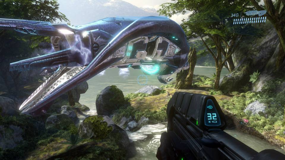 Halo 3 Master Chief Collection covenant dropship forest