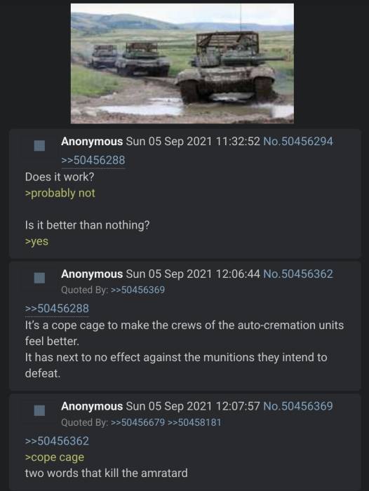 4chan k cope cage Russian tank