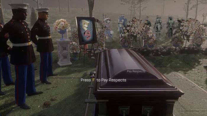 F to pay respects meme E3 expo rip