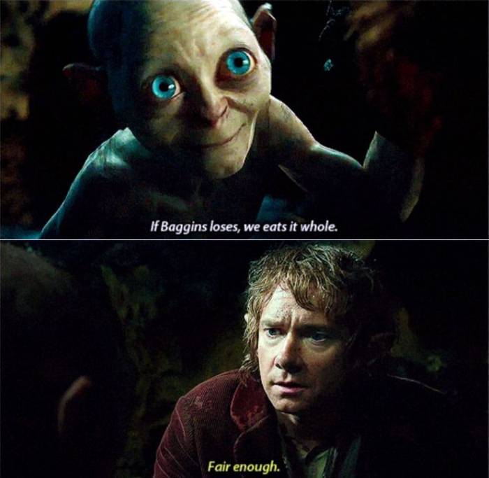 Gollum Bilbo riddle game the Hobbit