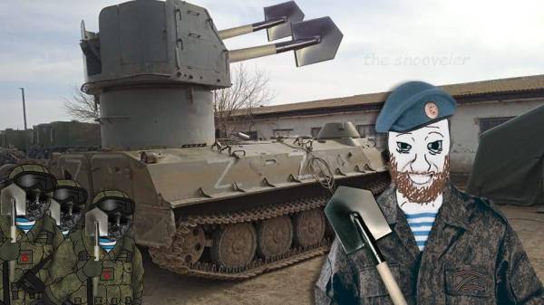 Russian MT-LB turret meme shovels