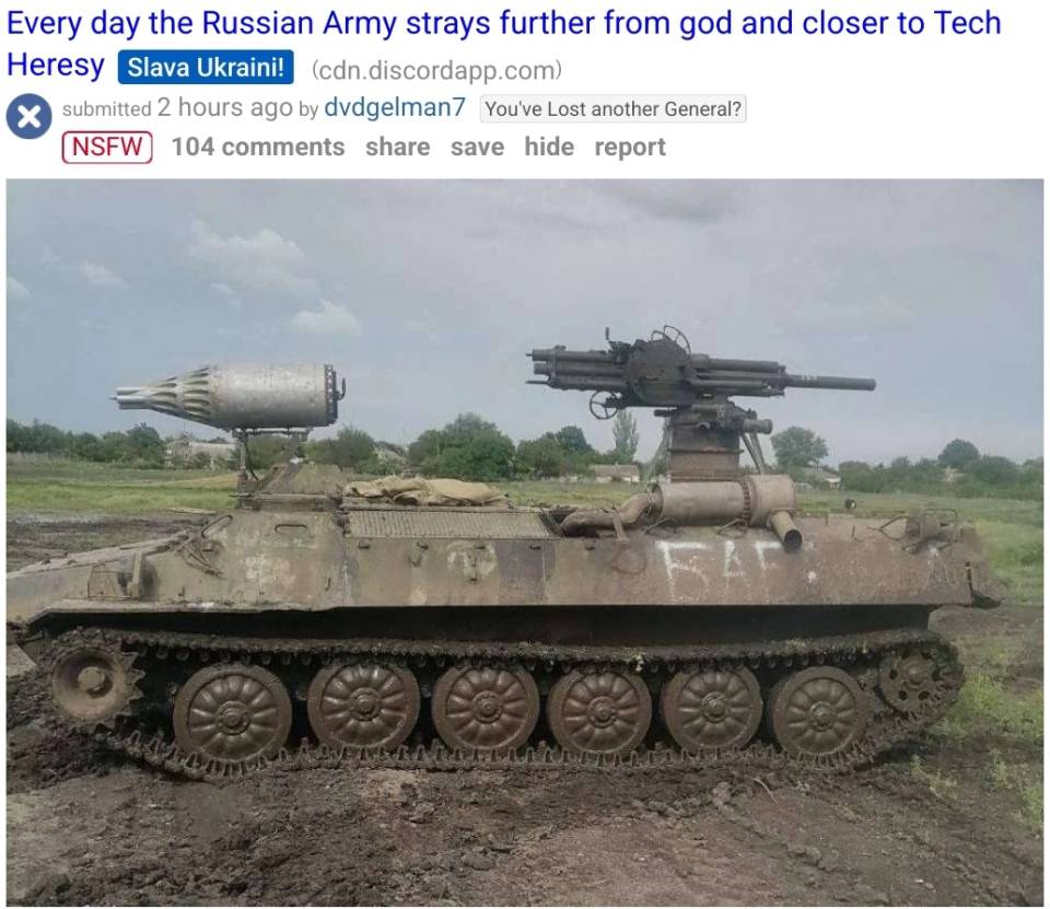 Russia APC tractor gun mounts Reddit NonCredibleDefense
