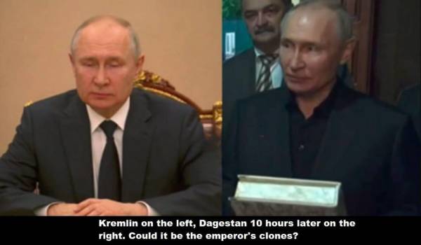 Vladimir Putin double Dagestan comparison