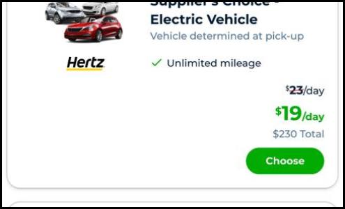Hertz Priceline Tesla rental