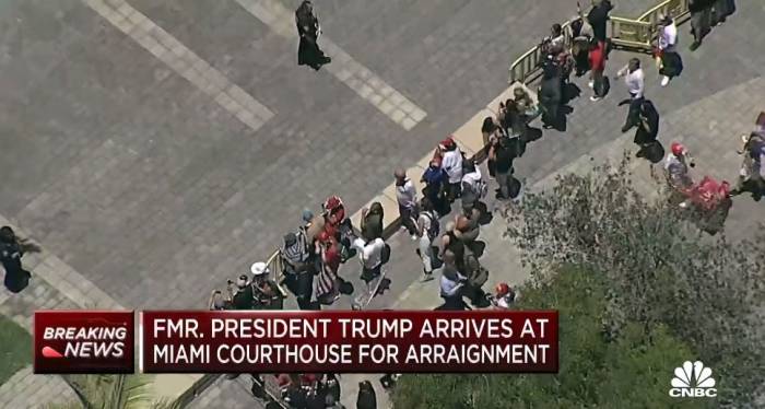 CNBC Donald Trump Miami arraignment crowd