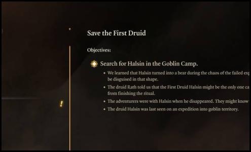 Baldurs Gate 3 journal halsin first druid