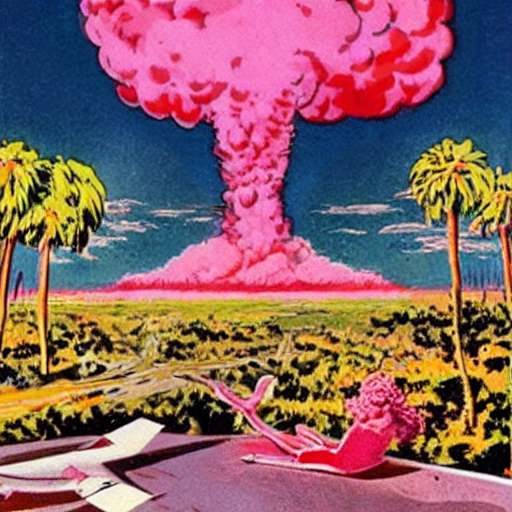 Barbenheimer pink mushroom cloud