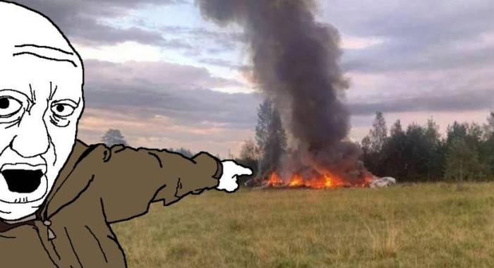 Yevgeny Prigozhin plane crash pointing meme