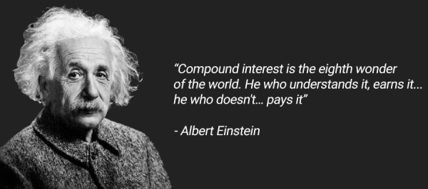 Albert Einstein quote compound interest