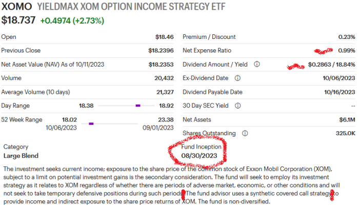 XOMO yieldmax etf fund information