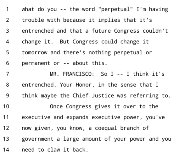 Supreme Court CFPB Francisco Kavanaugh perpetual