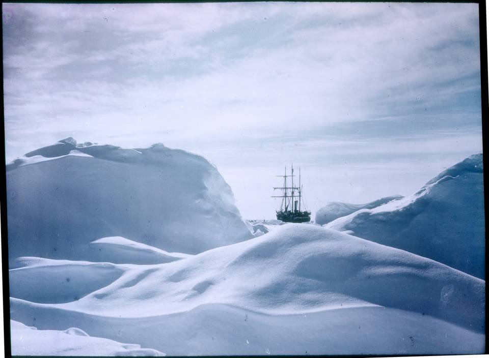 Ship maybe stuck in ice