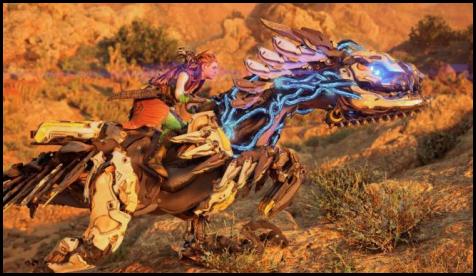 Horizon Forbidden West clawstrider mount desert
