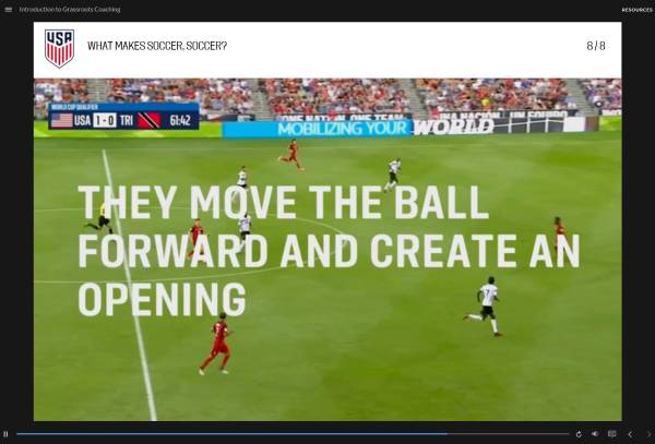 US Soccer grassroots coaching video